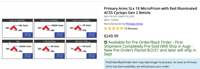Primary Arms SLx MicroPrism Primary Arms SLx MicroPrism