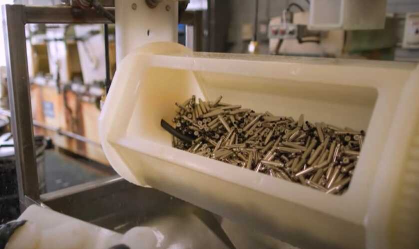A tub of ammo at the Remington facility. 