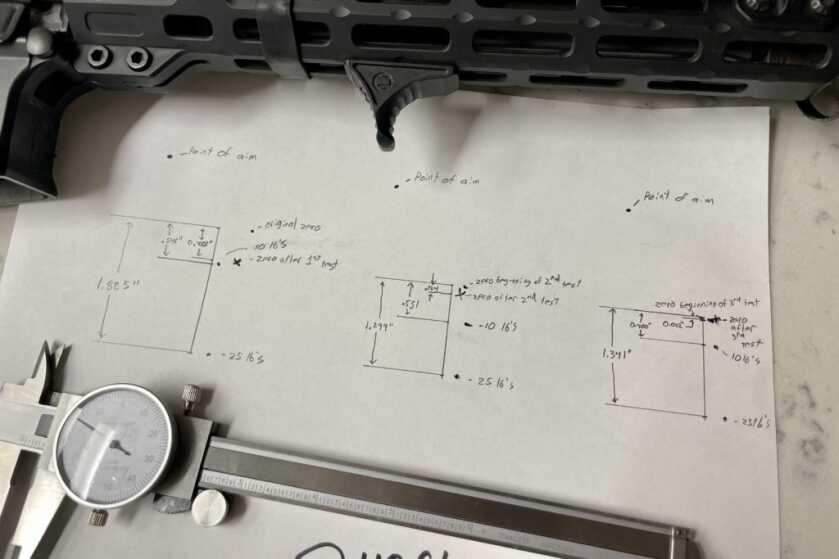 Midwest Industries Combat Rail laser deflection measurements recorded from 40ft during weight testing