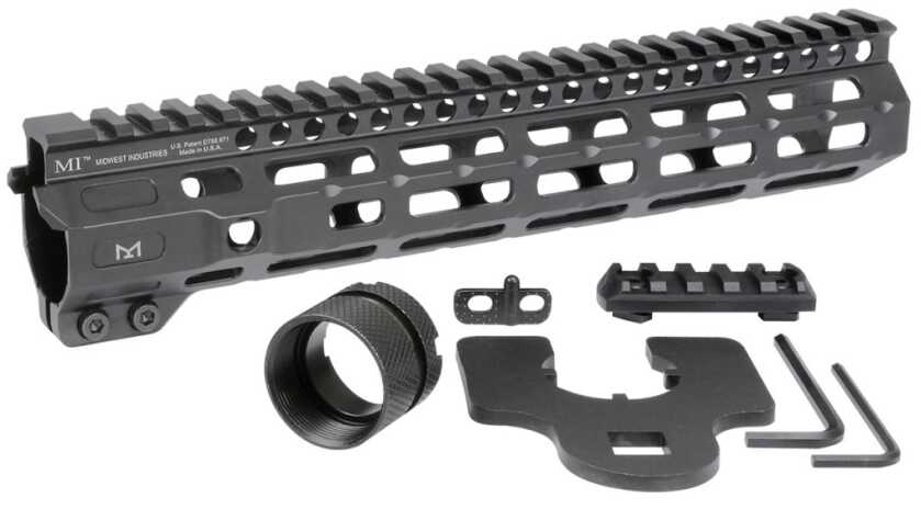 Midwest Industries 10.5” Combat Rail with included barrel nut, wrench, torque plate, and mounting hardware