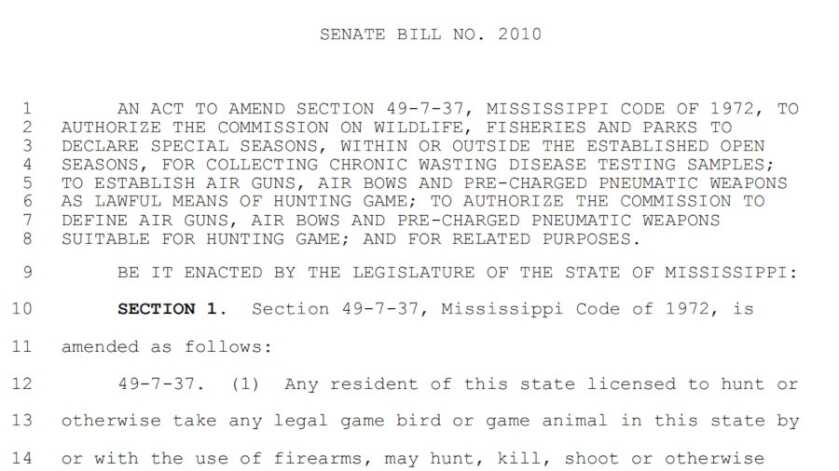 Mississippi Law OKs Air Bows – But They Were Legal Anyway
