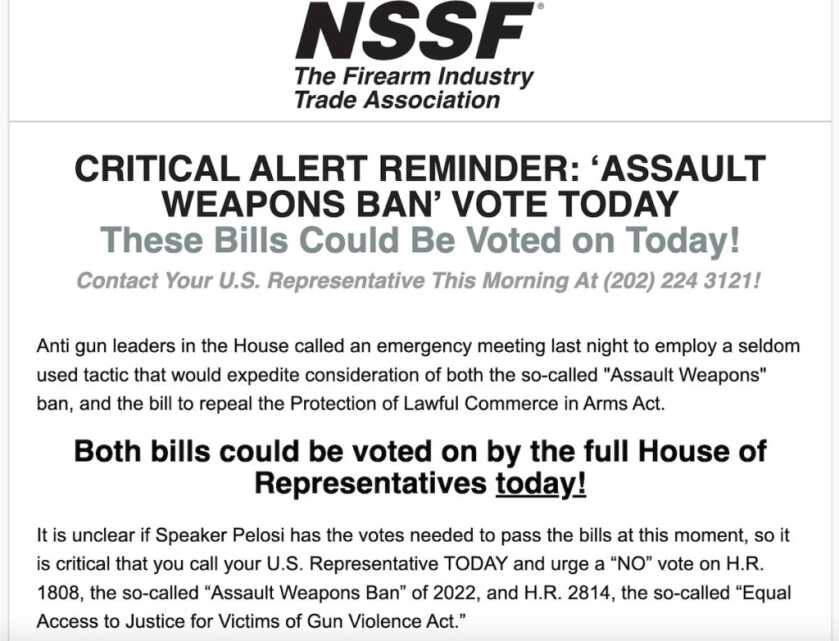 Important Update on ‘Assault Weapon’ Ban, Vote May Happen Today!