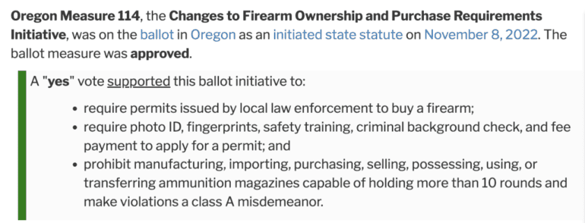 The Rollout of Oregon's Ballot Measure 114 is a Total Disaster, Here's the Latest The Rollout of Oregon's Ballot Measure 114 is a Total Disaster, Here's the Latest