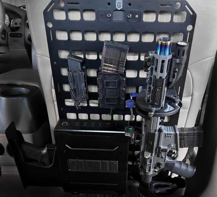 Grey Man Tactical Introduces the #303 - Vehicle Locking Rifle Rack + Pistol Safe RMPX Package Grey Man Tactical Introduces the #303 - Vehicle Locking Rifle Rack + Pistol Safe RMPX Package
