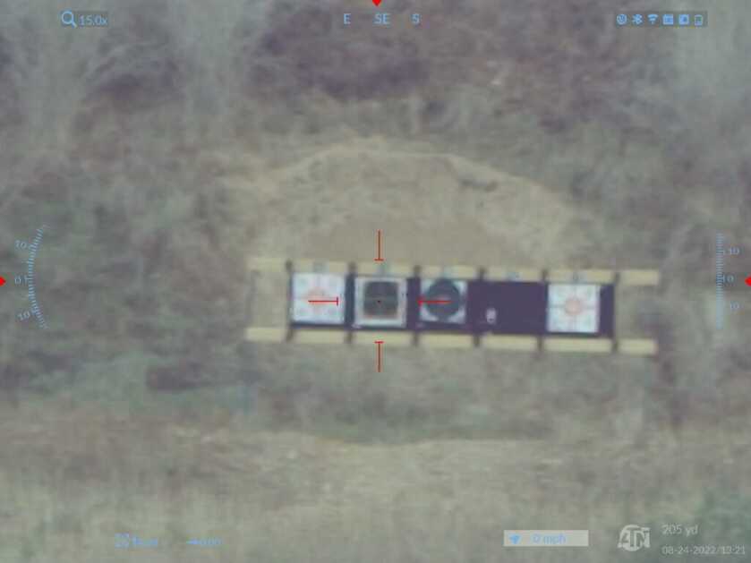 ATN X-Sight 5 LRF view at 205 yards
