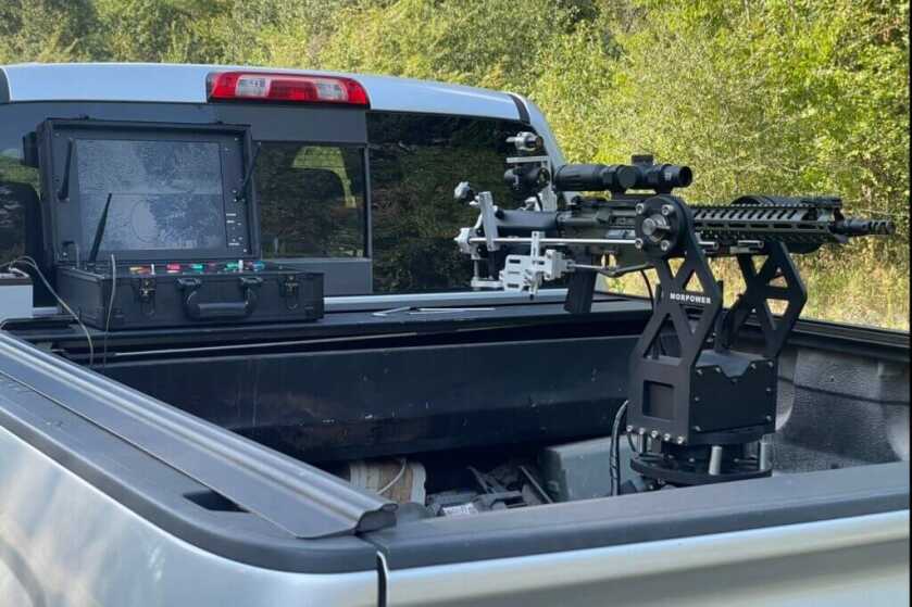 UG-02 mounted up and running smoothly in the back of a truck