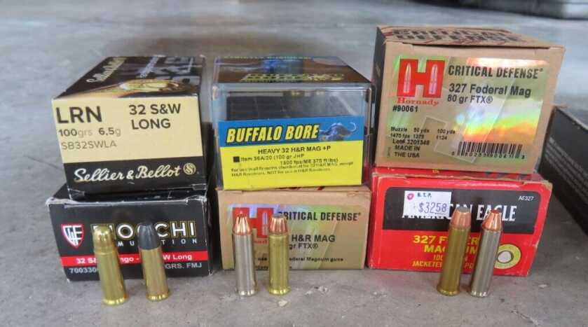 327 Federal Magnum can also fire 32 H&R Magnum and 32 S&W Long ammo