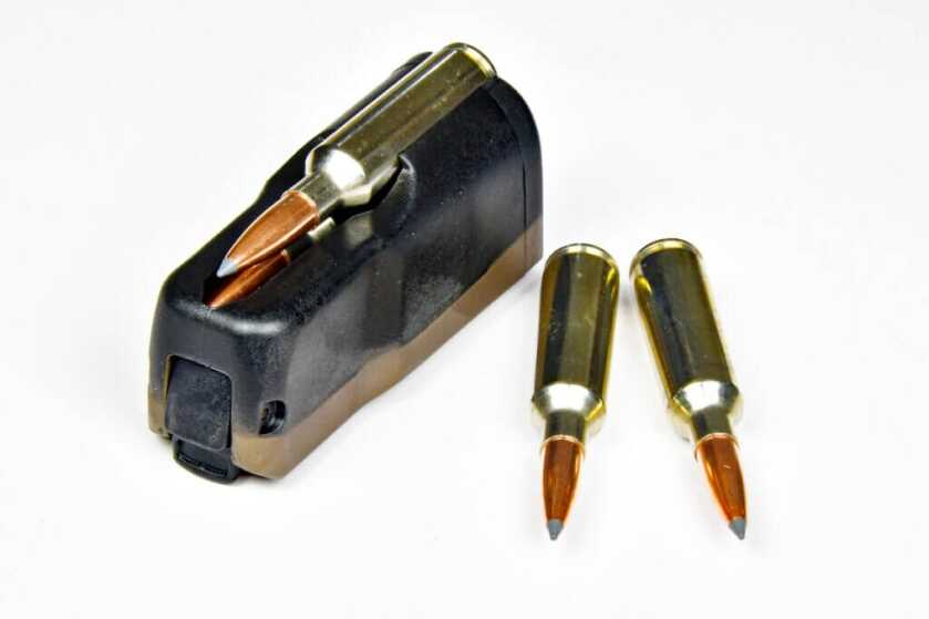 Browning rifle detachable magazine and ammunition.