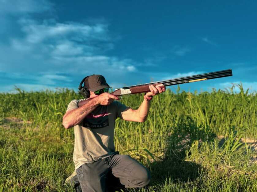 man with Citori shotgun