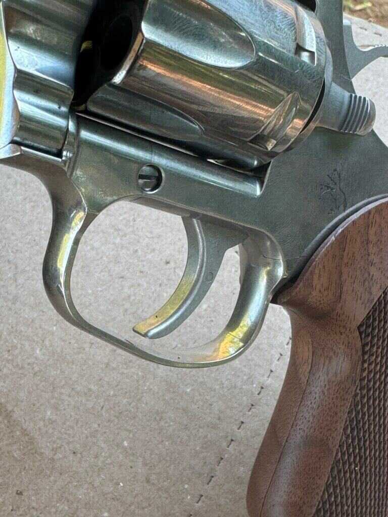 unique trigger guard on a Colt revolver