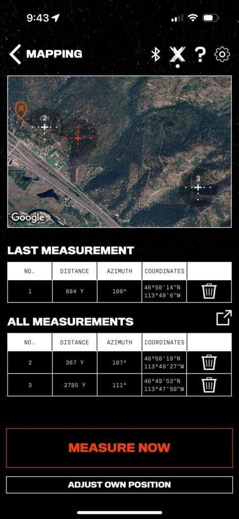 rangefinder mapping menu