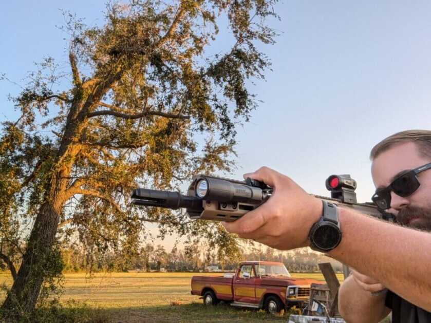 Man using foxtrot-MSR weapon light