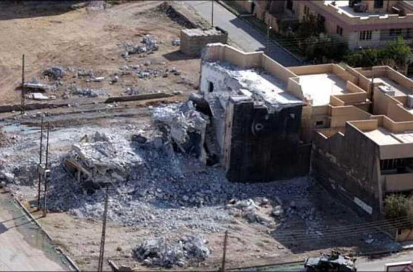 home burnt down.  hussein