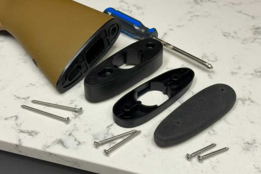 stock extensions with mounting screws for shotgun