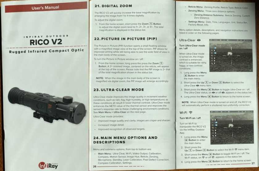User manual for thermal