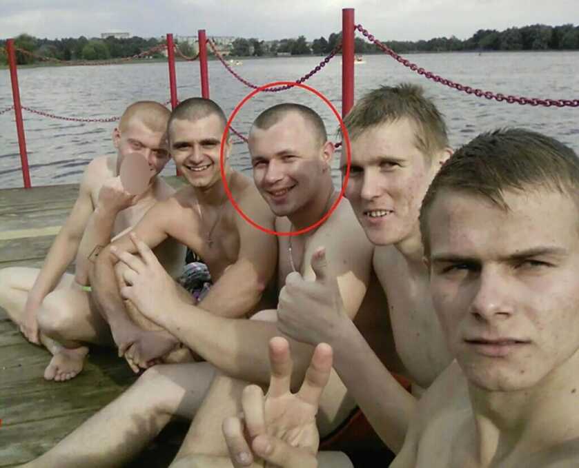Vitalii and other service men on pier