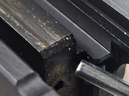 Beveled stripper rail on MAC 9 Double Stack