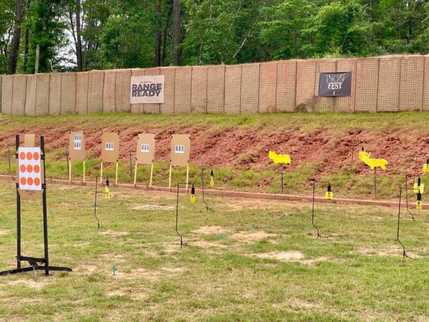 Range with posters and targets