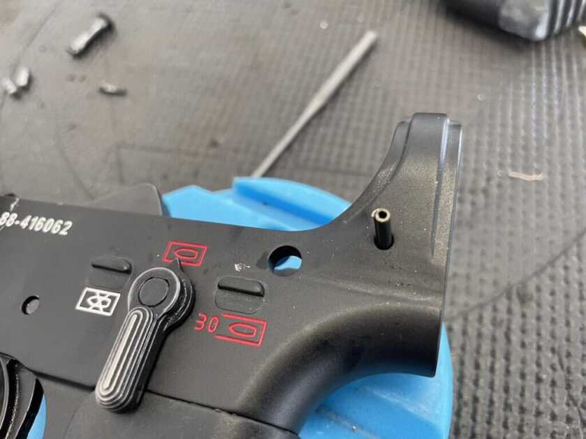hk416 buffer retainer is pinned in place