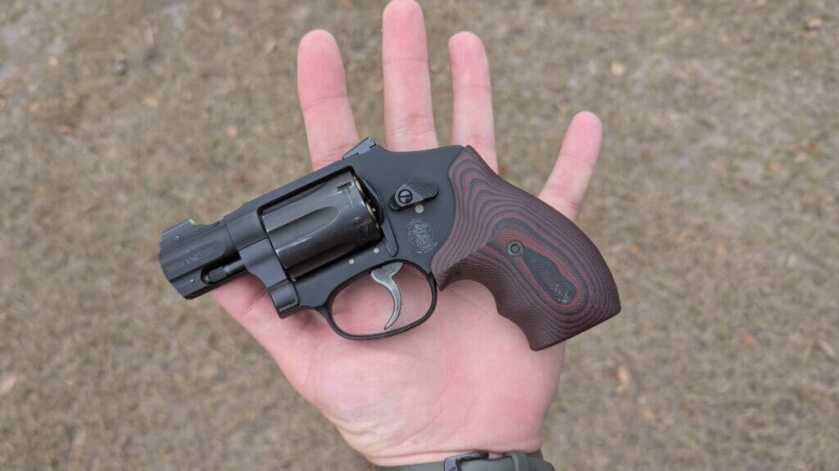 concealed carry revolver in hand